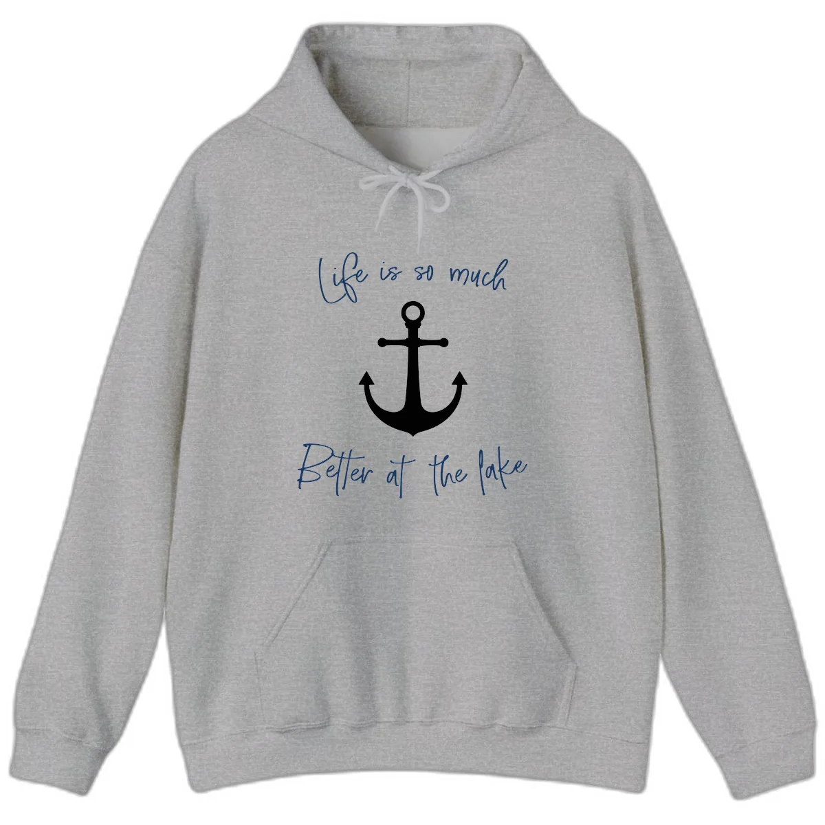 Life is Better at the Lake Anchor Hoodie in Sport Grey