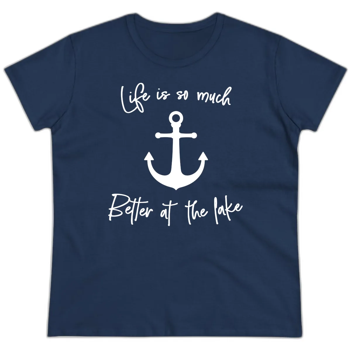 Life is Better at the Lake Anchor Ladies Tee in Navy
