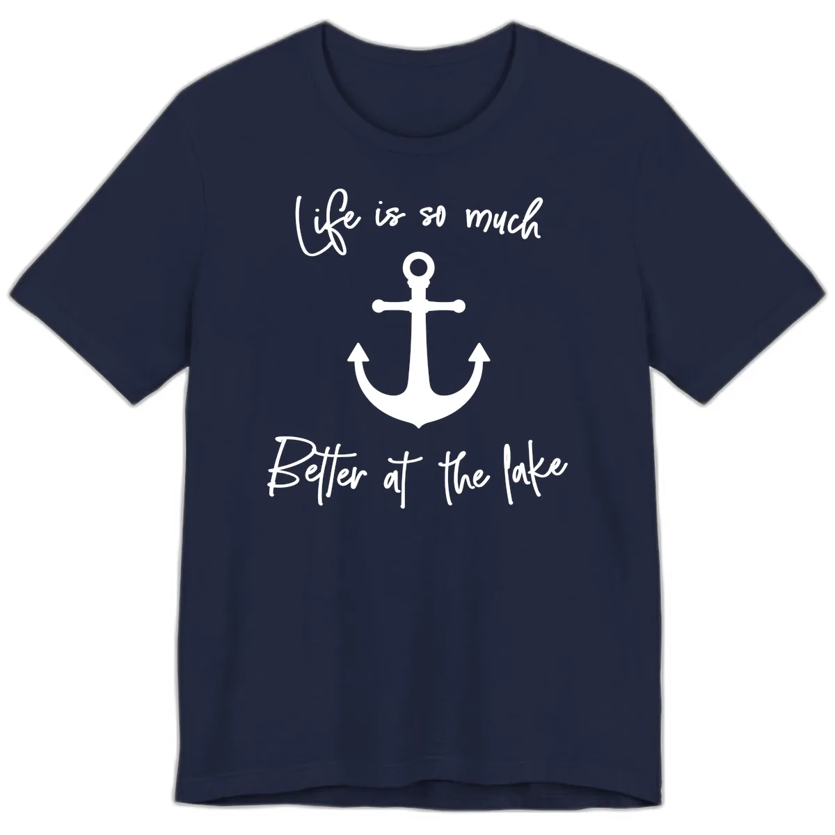 Life is Better at the Lake Anchor Premium T-Shirt in Navy