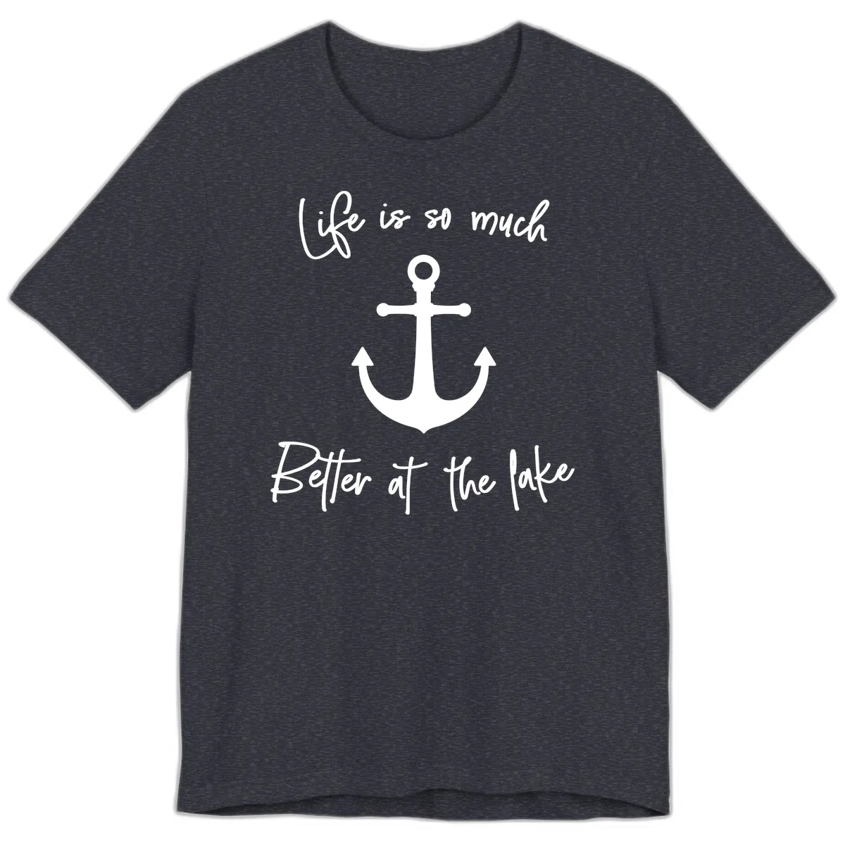 Life is Better at the Lake Anchor Premium T-Shirt in Heather Navy