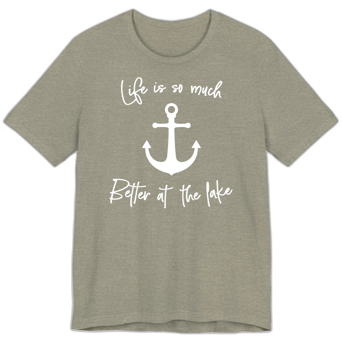Life is Better at the Lake Anchor Premium T-Shirt in Heather Stone
