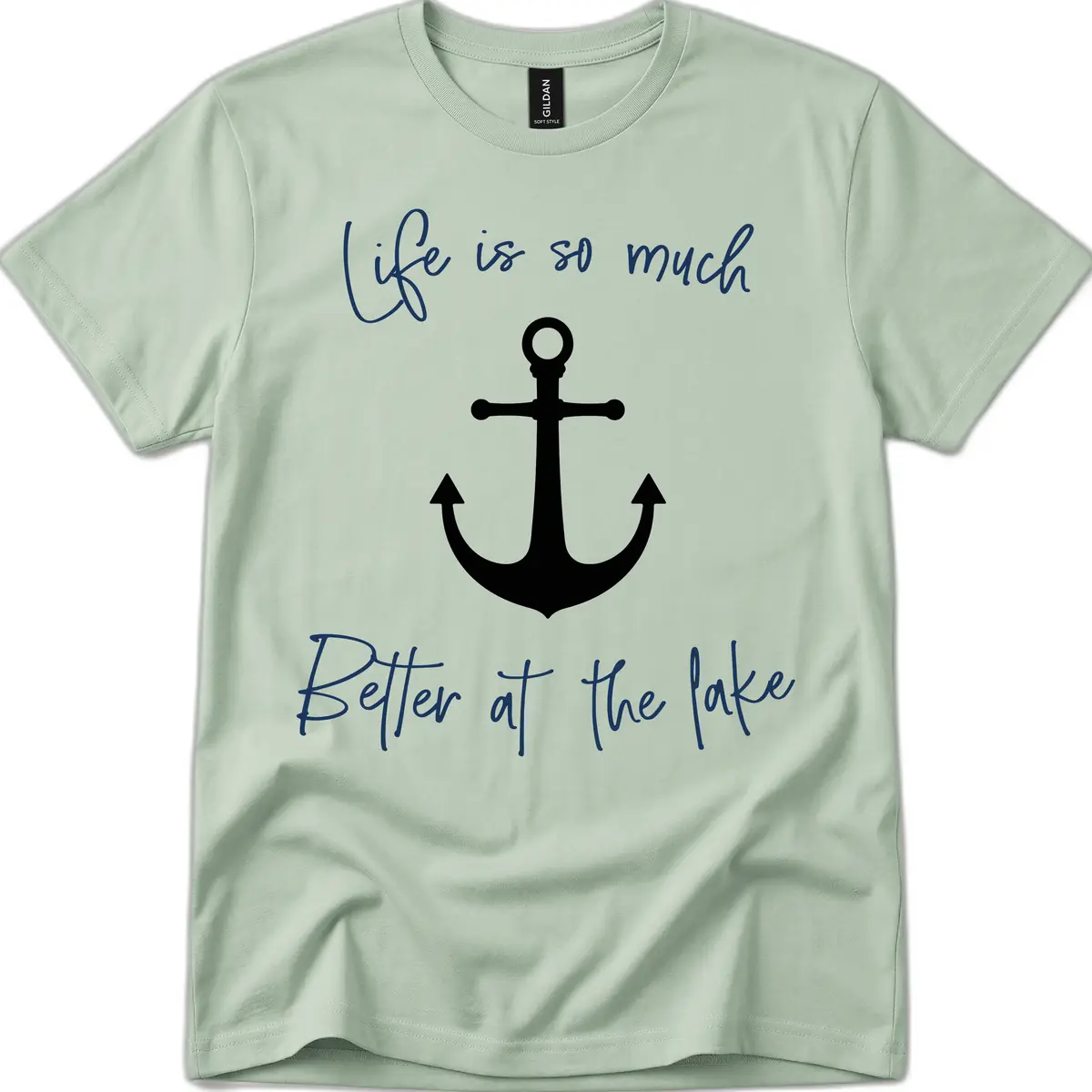 Life is Better at the Lake Anchor T-Shirt in Sage