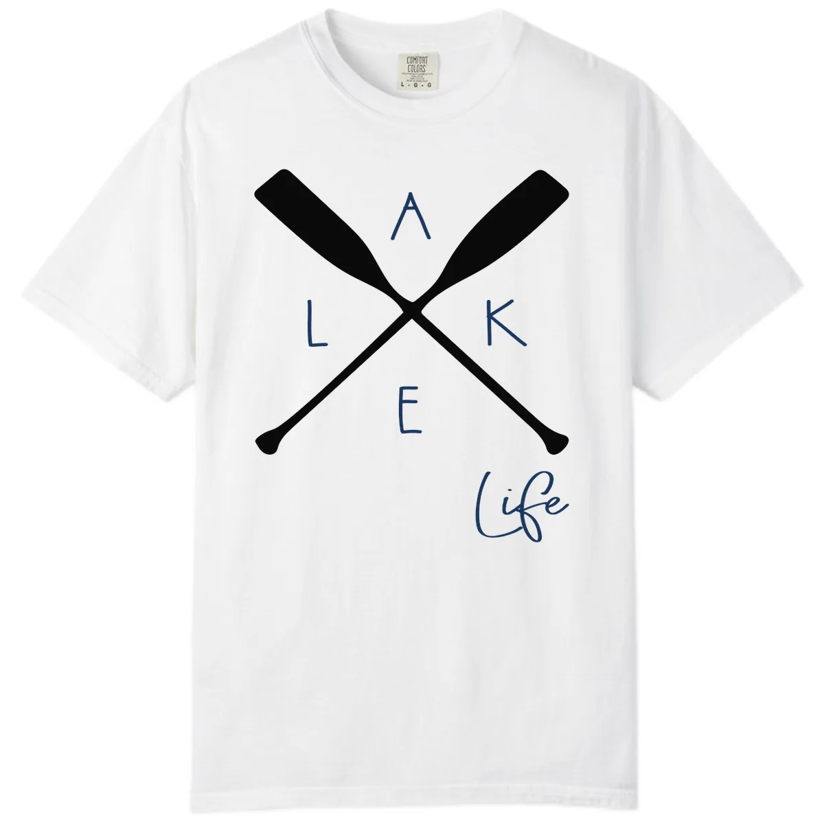 Lake Life Crossed Oars Design Comfort Color in White