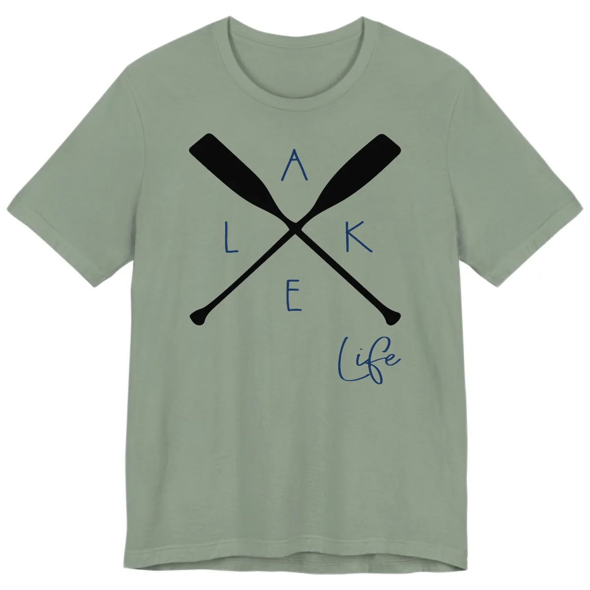 Lake Life Crossed Oars Design Premium T-Shirt in Sage