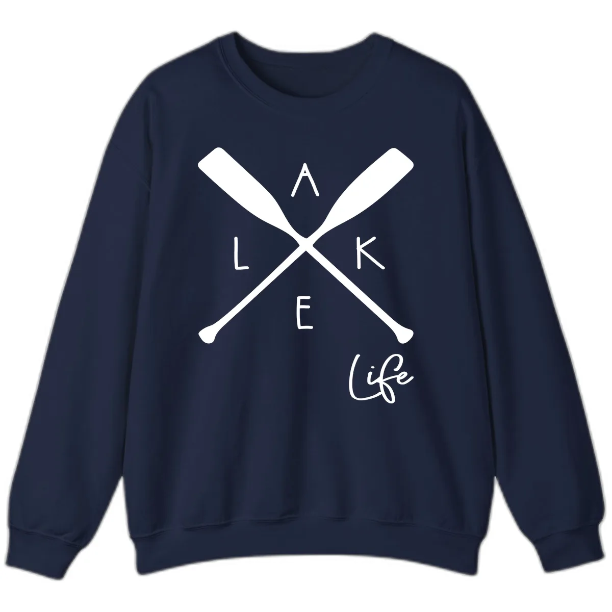 Lake Life Crossed Oars Design Sweatshirt in Navy