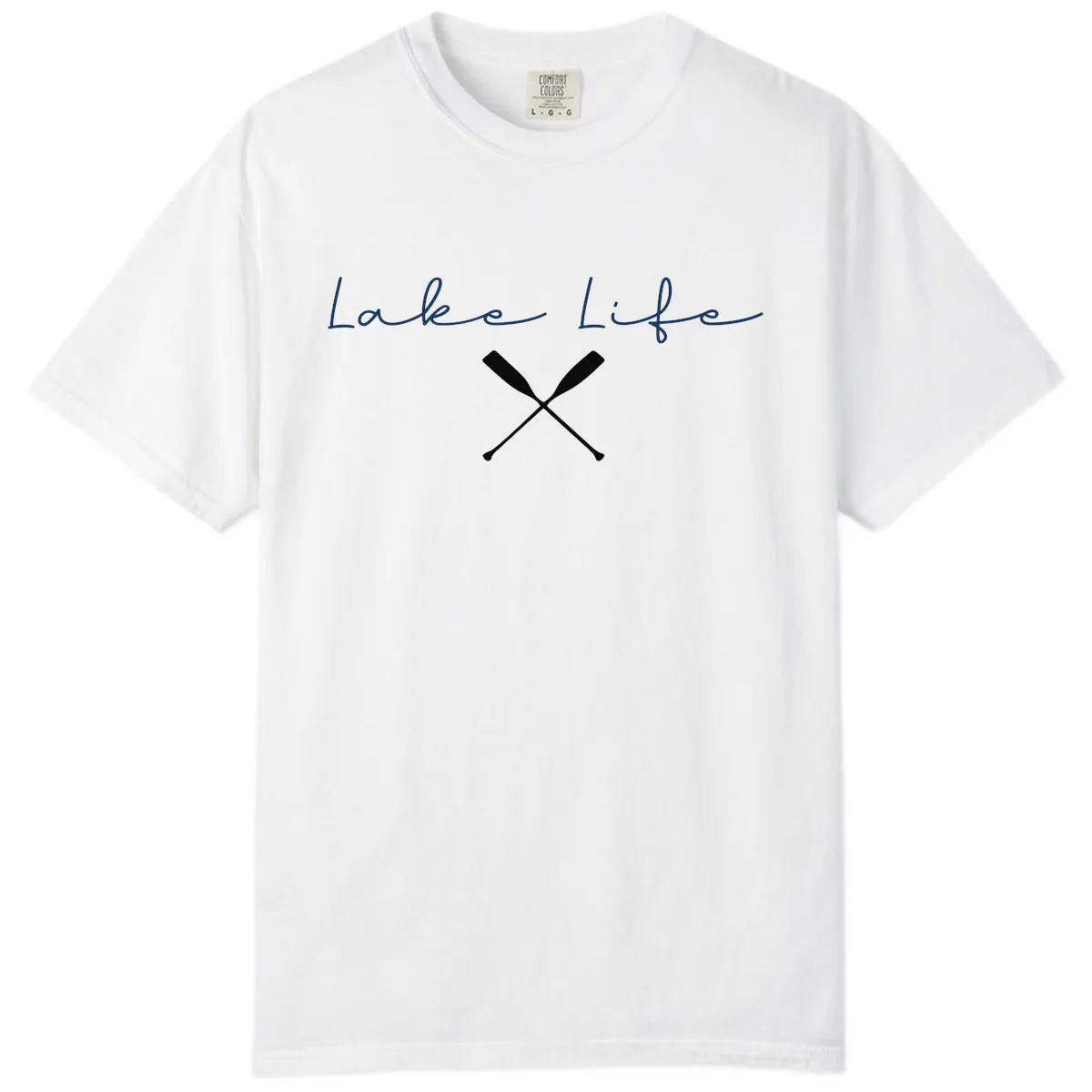 Lake Life With Oars Design Comfort Color in White