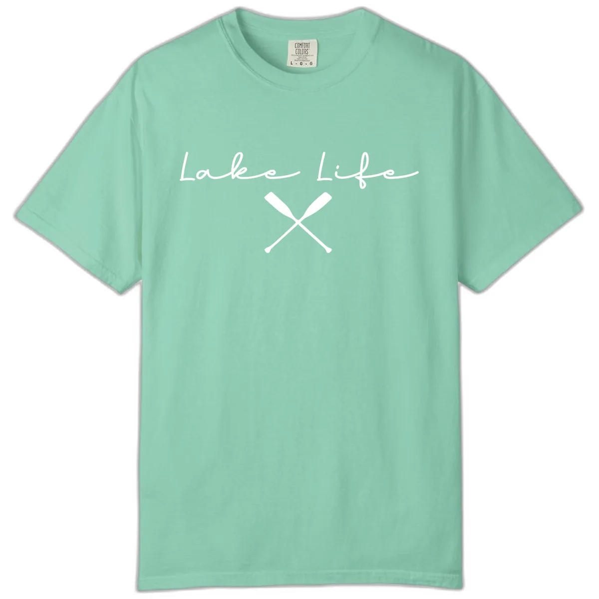 Lake Life With Oars Design Comfort Color in Island Reef