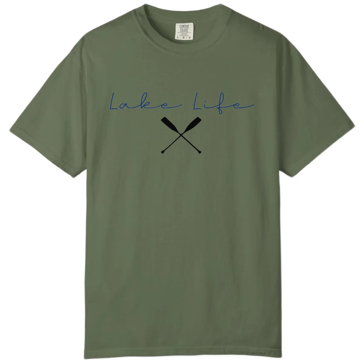 Lake Life With Oars Design Comfort Color in Sage