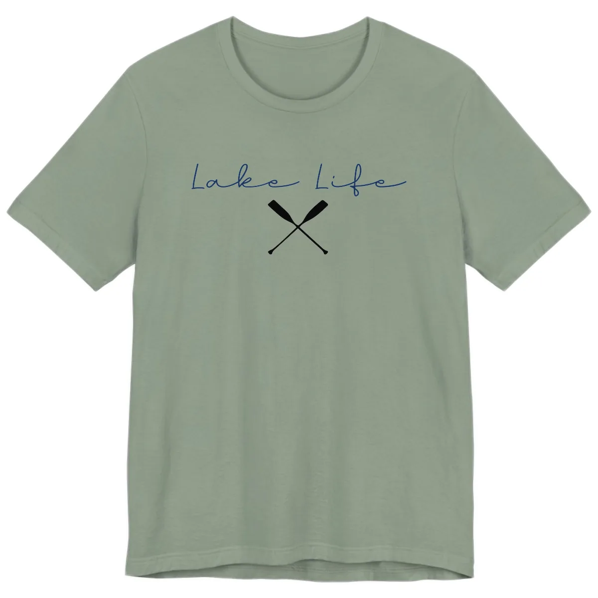 Lake Life With Oars Design Premium T-Shirt in Sage