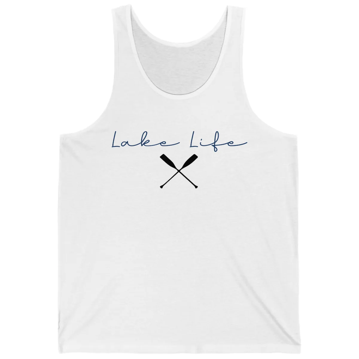 Lake Life With Oars Design Tank in White