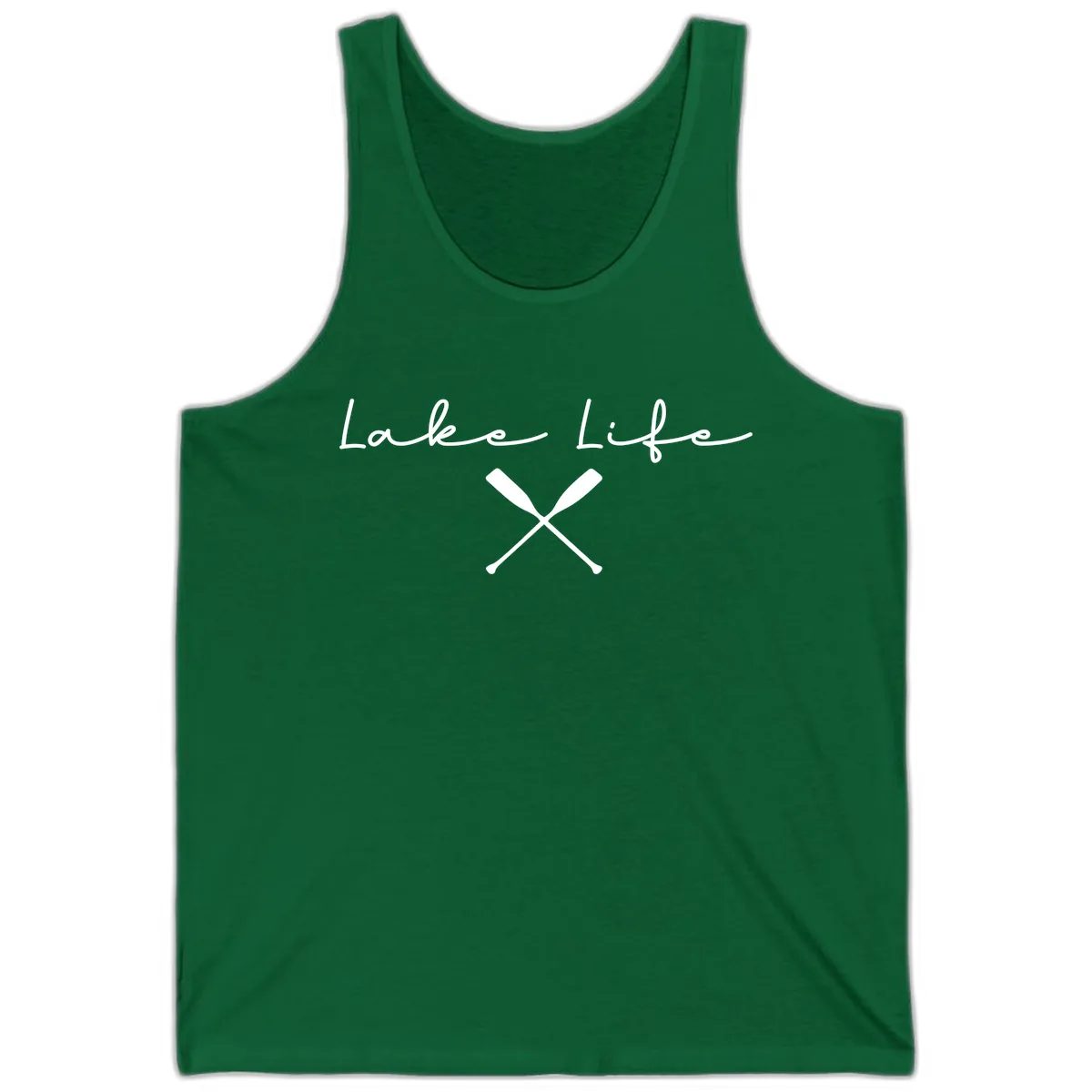 Lake Life With Oars Design Tank in Kelly