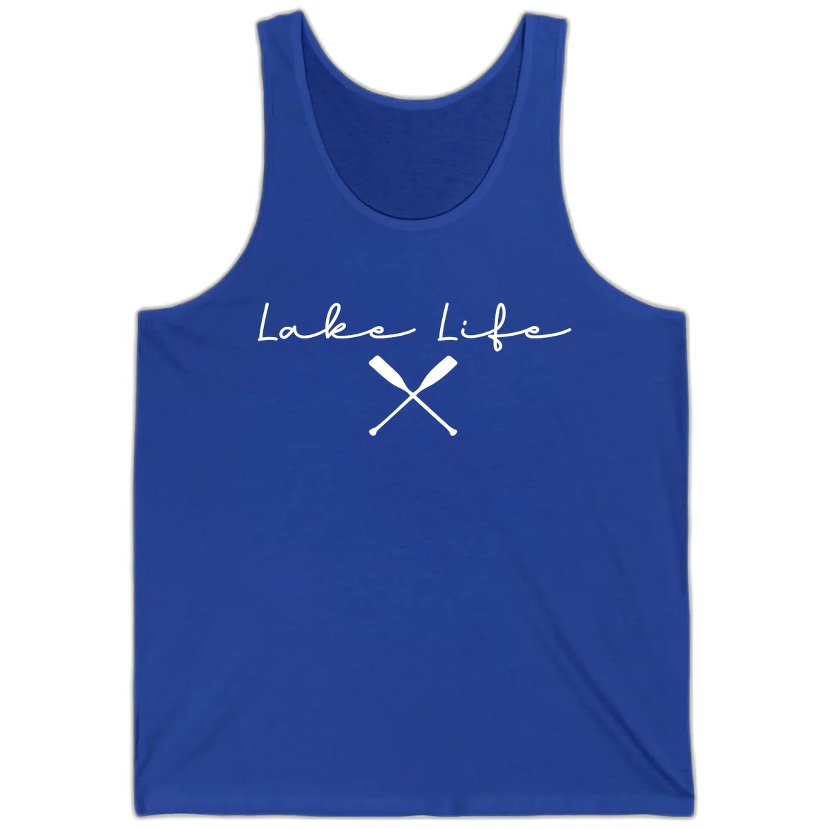 Lake Life With Oars Design Tank in True Royal