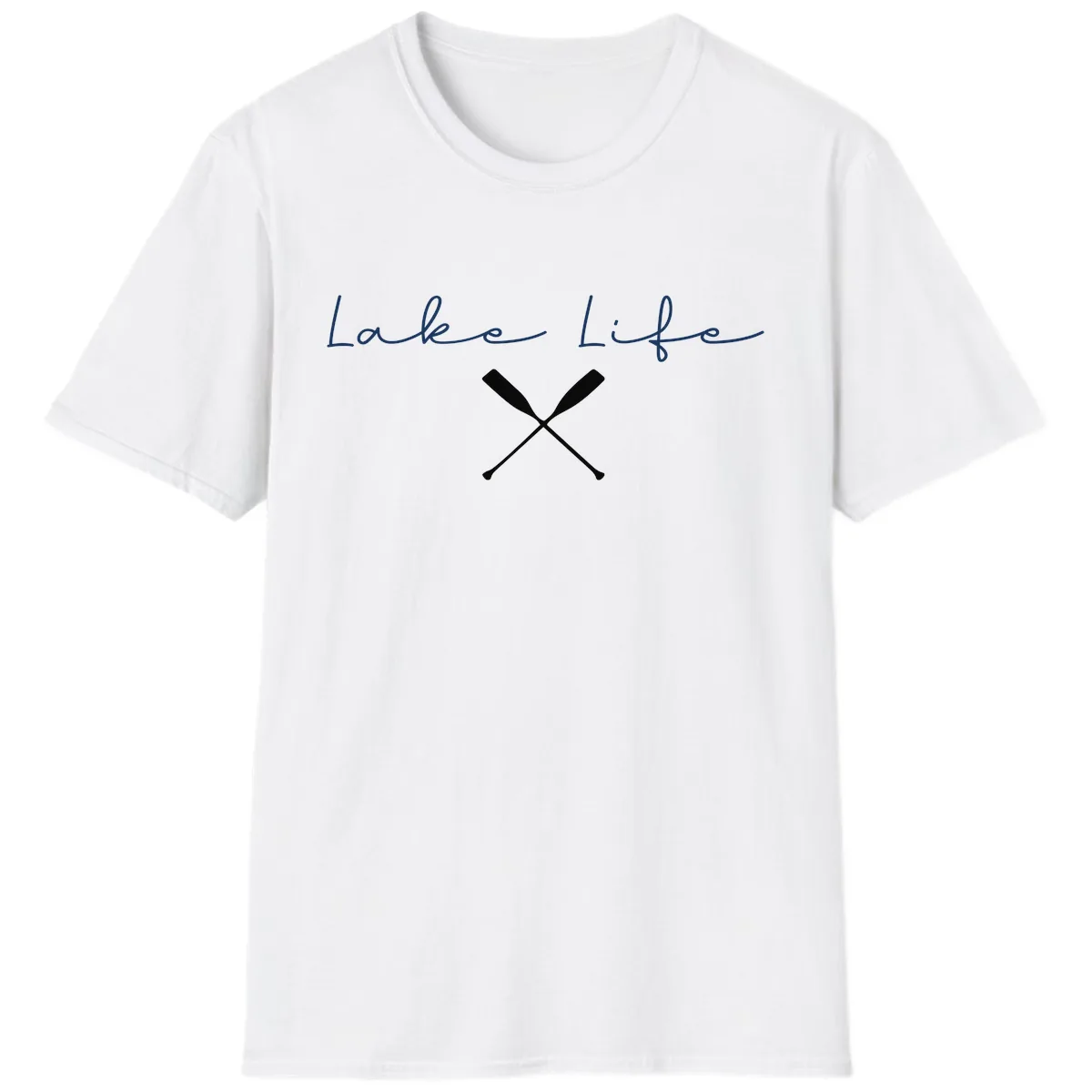 Lake Life With Oars Design T-Shirt in White
