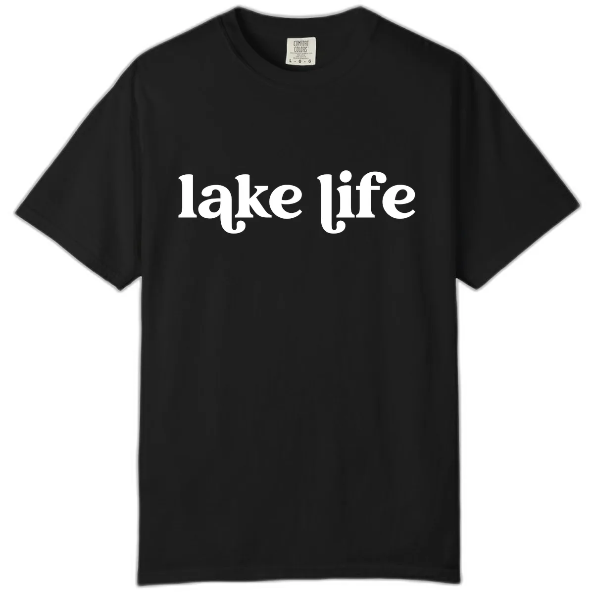 Lake Life Typography Design Comfort Color in Black