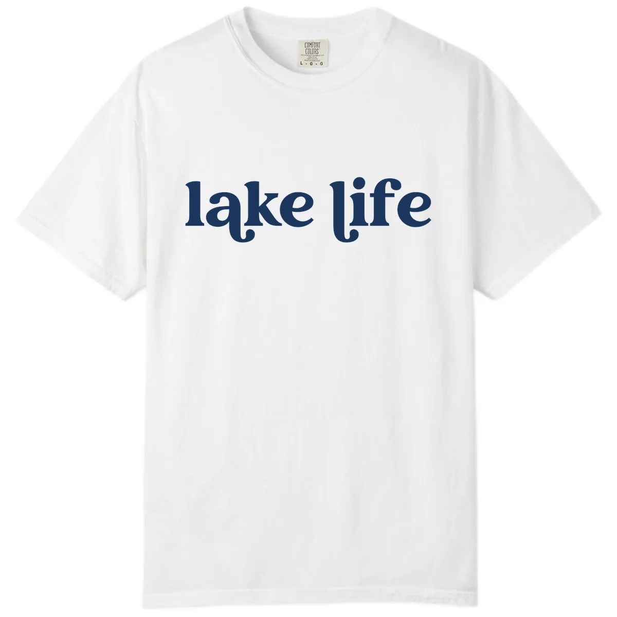 Lake Life Typography Design Comfort Color in White