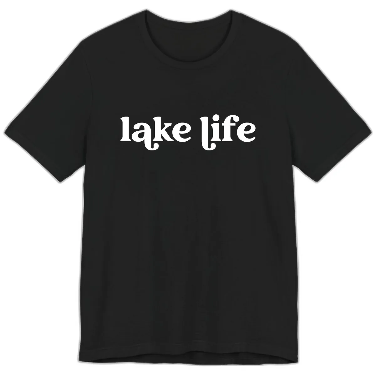 Lake Life Typography Design Premium T-Shirt in Black