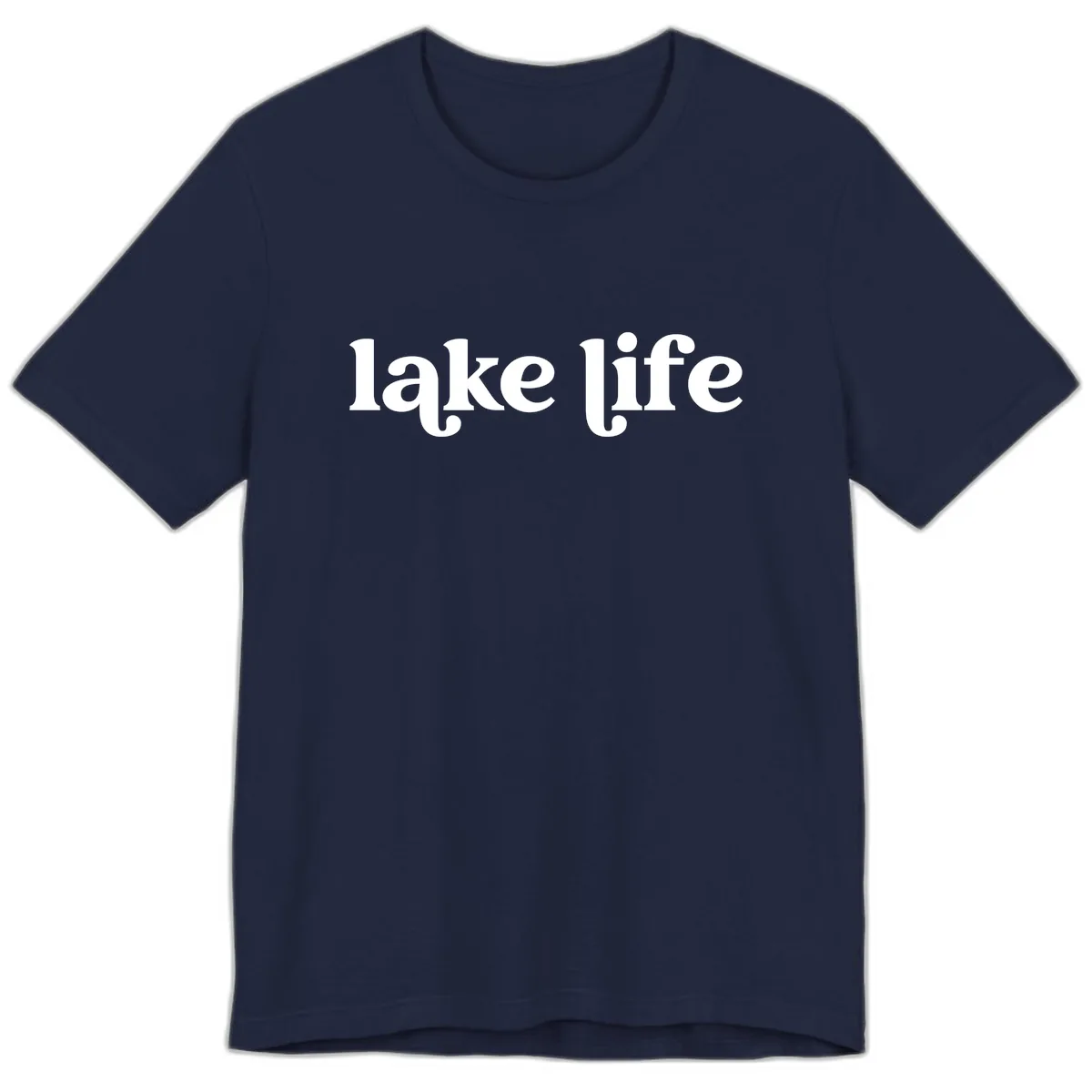 Lake Life Typography Design Premium T-Shirt in Navy