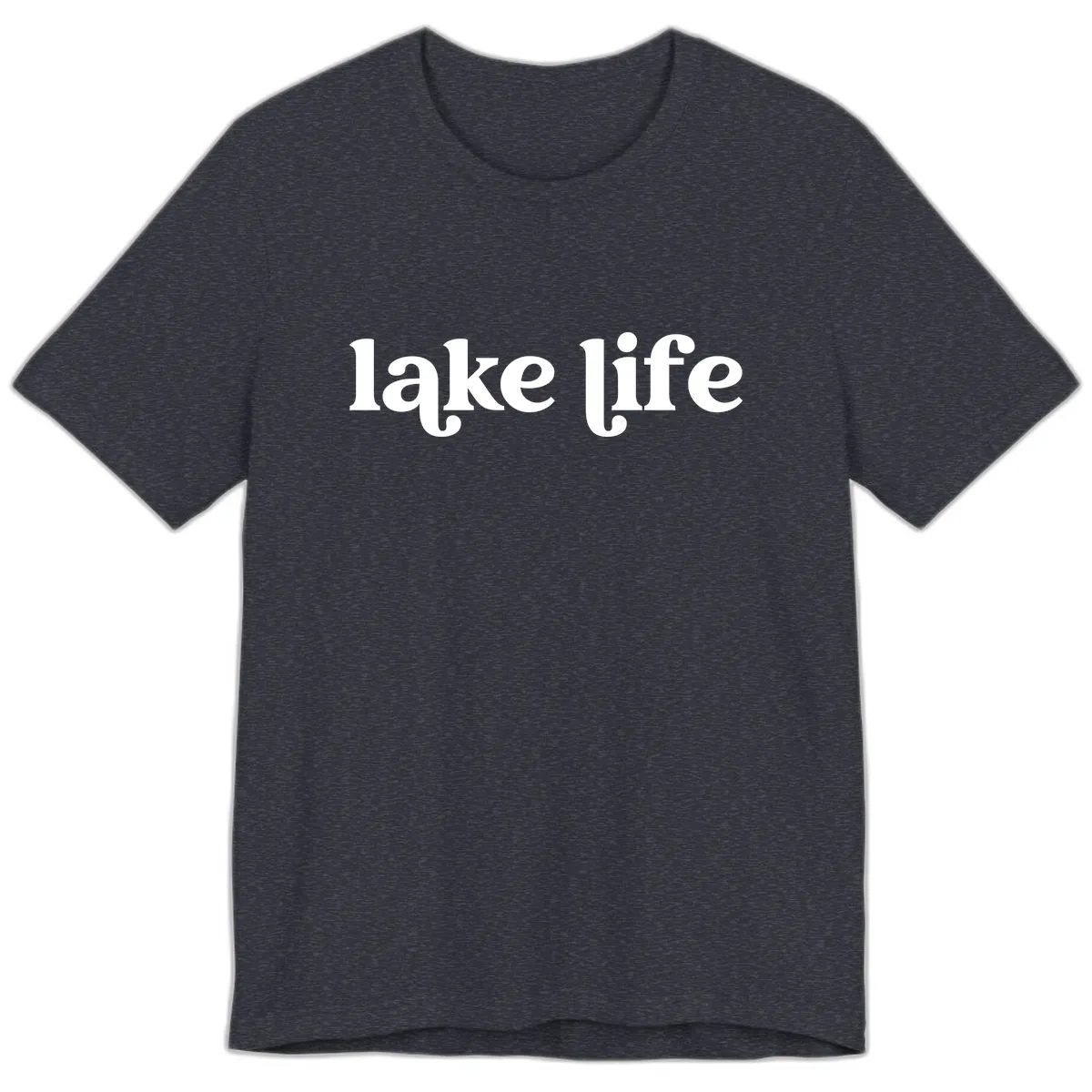 Lake Life Typography Design Premium T-Shirt in Heather Navy
