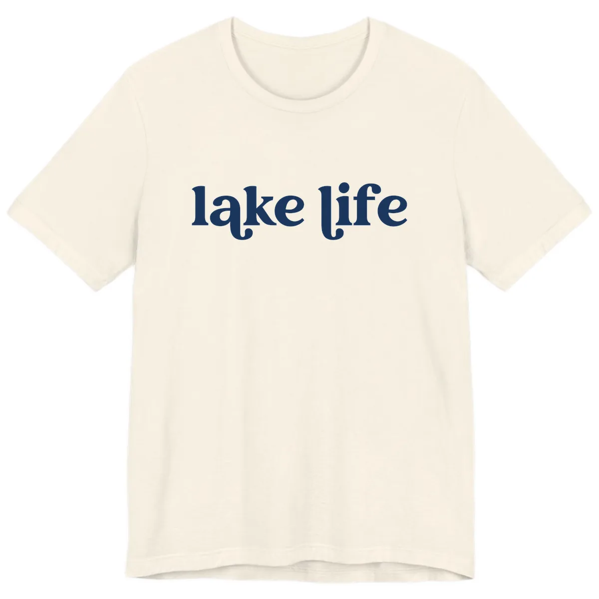 Lake Life Typography Design Premium T-Shirt in Natural