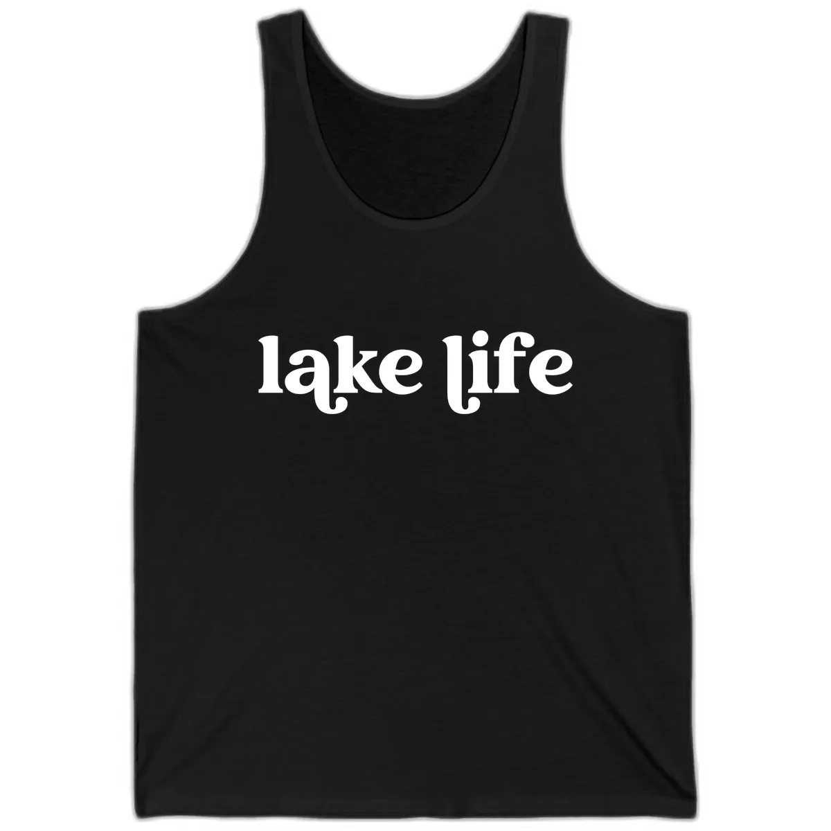 Lake Life Typography Design Tank in Black