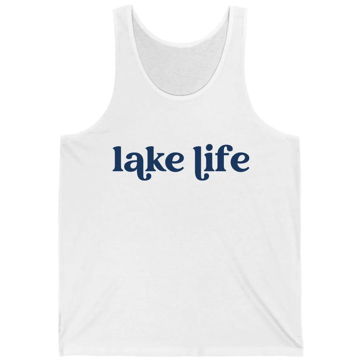 Lake Life Typography Design Tank in White