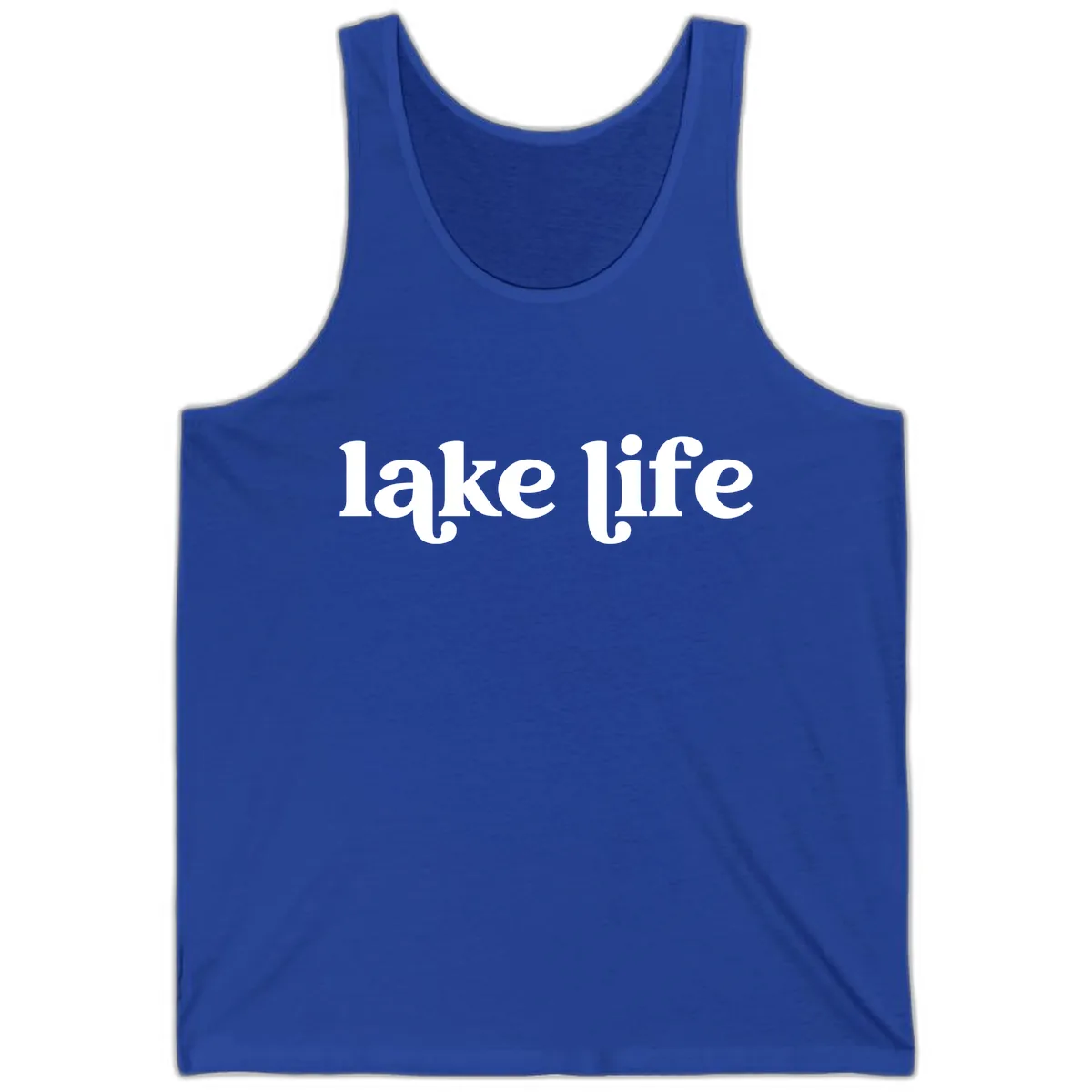 Lake Life Typography Design Tank in True Royal