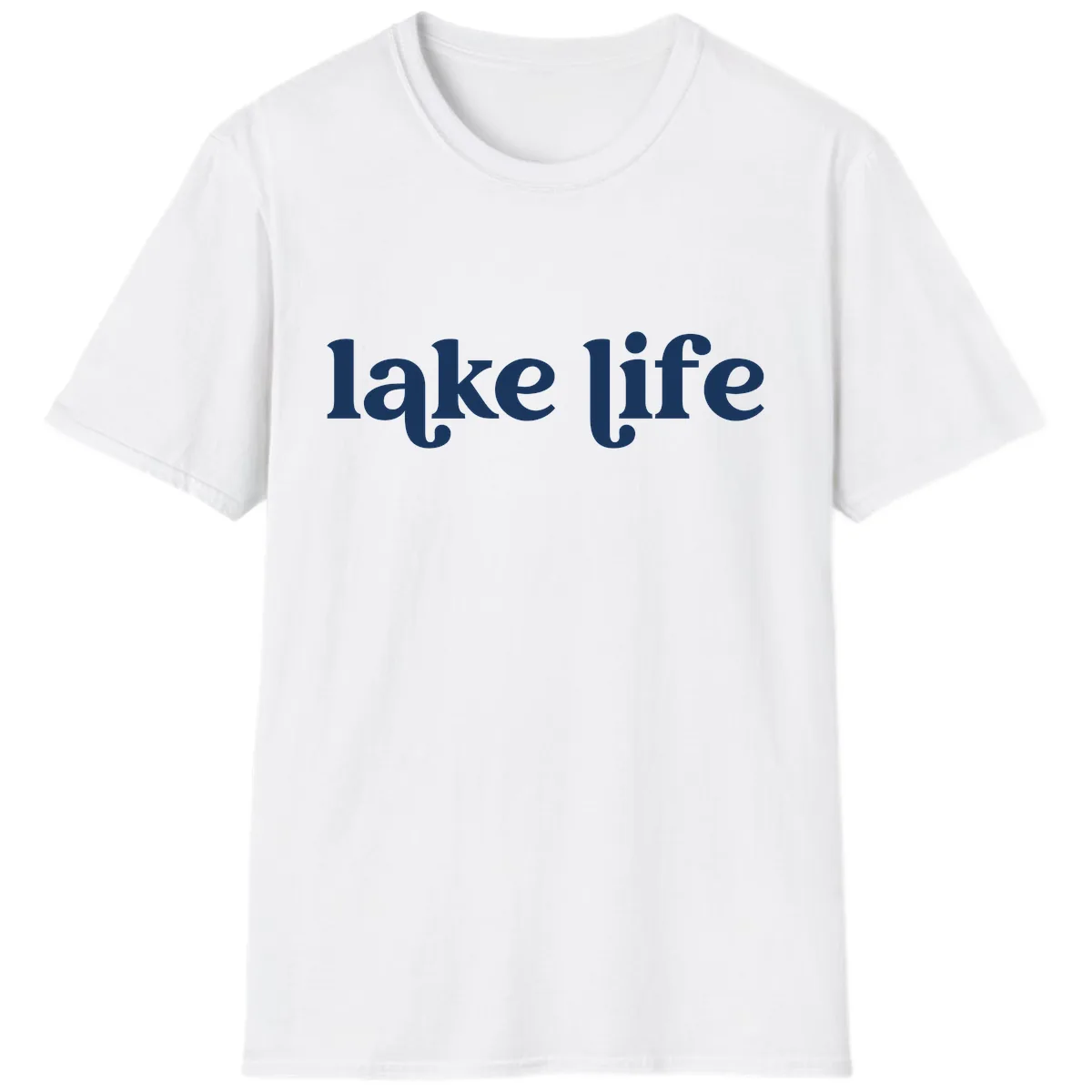 Lake Life Typography Design T-Shirt in White