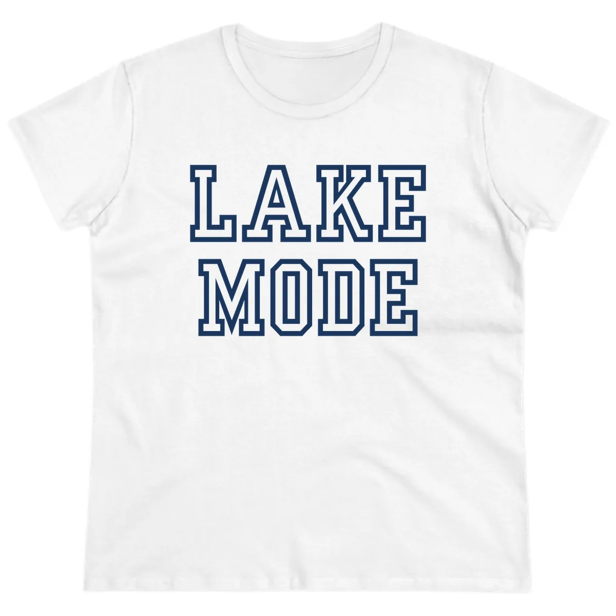 Lake Mode Typography Design Ladies Tee in White