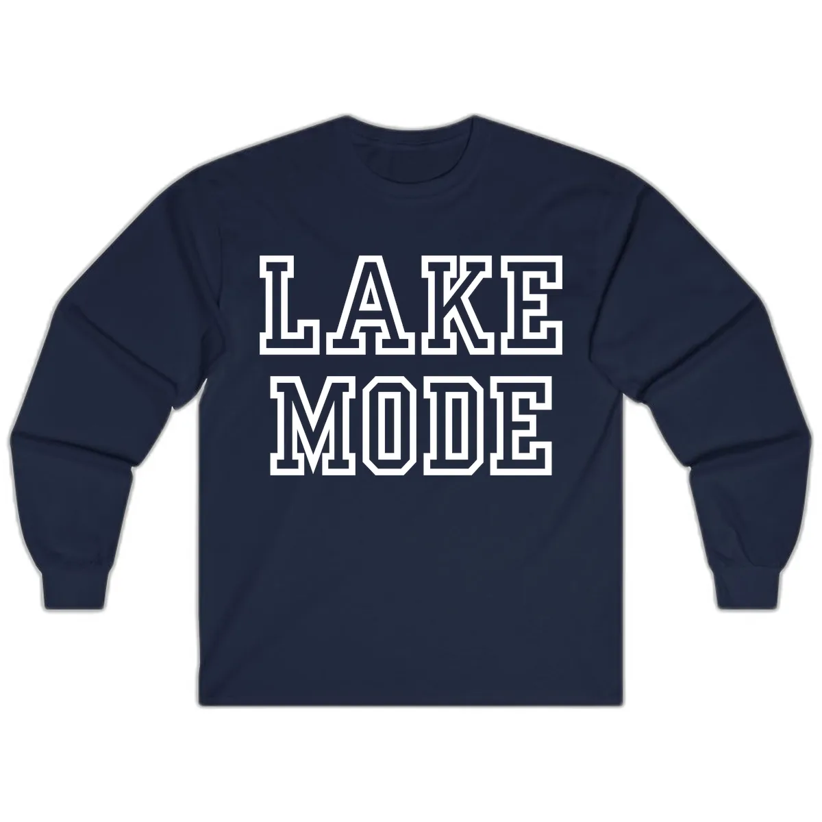 Lake Mode Typography Design Long Sleeve in Navy