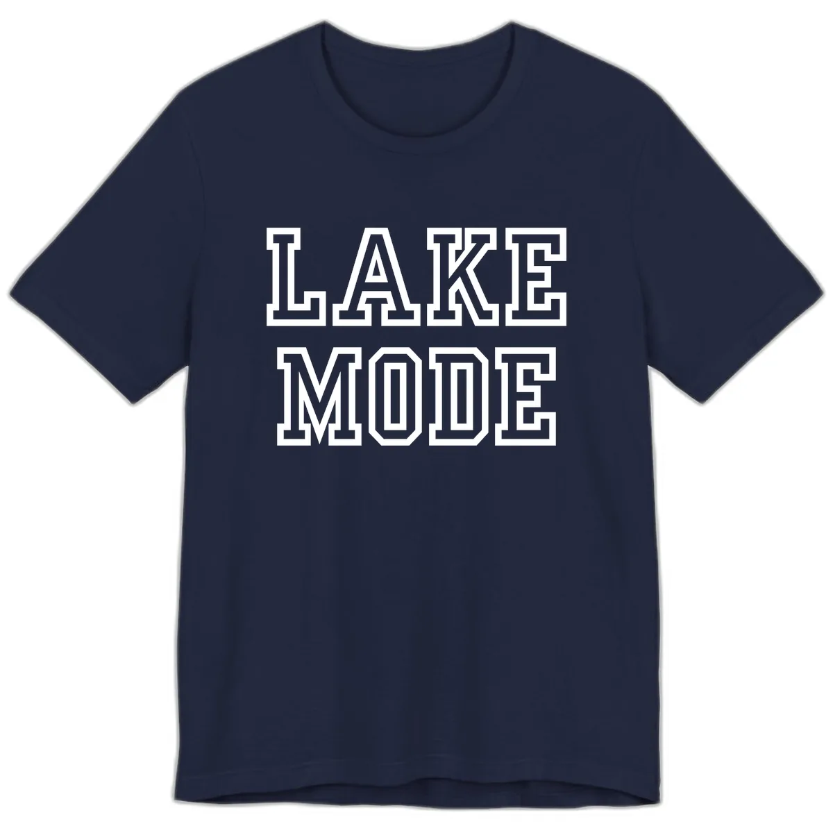 Lake Mode Typography Design Premium T-Shirt in Navy