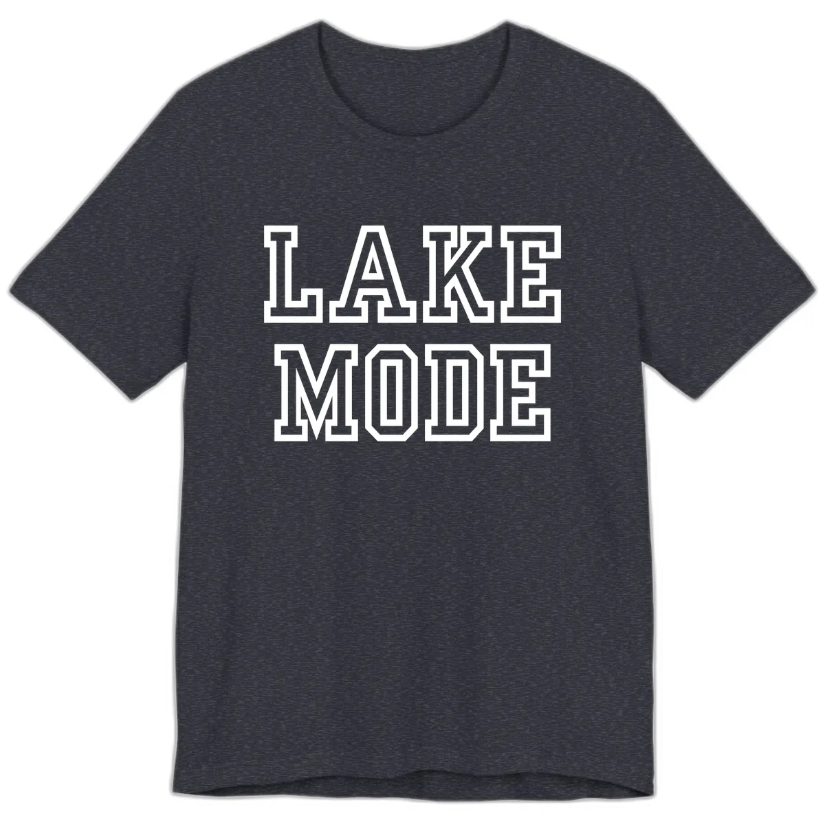 Lake Mode Typography Design Premium T-Shirt in Heather Navy