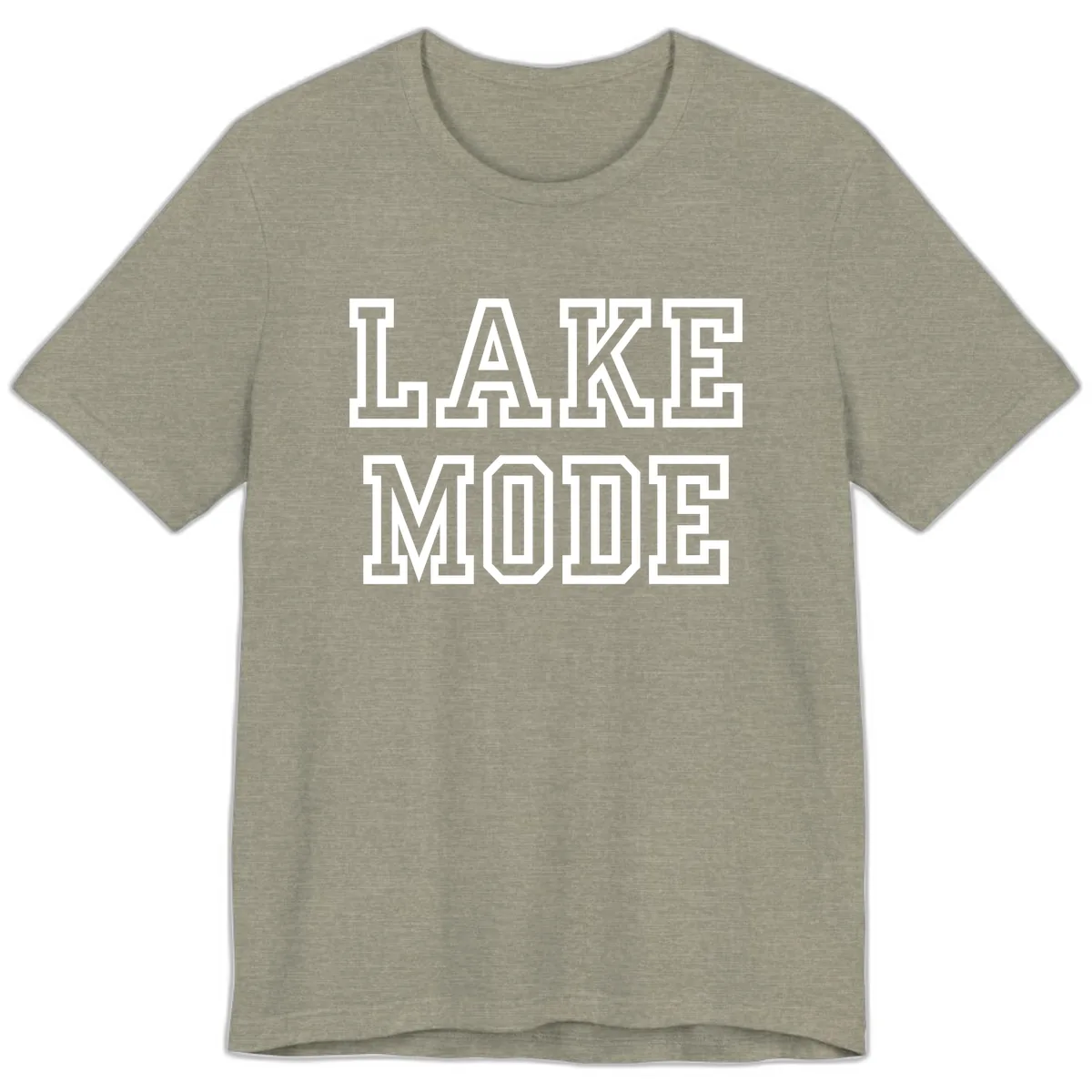 Lake Mode Typography Design Premium T-Shirt in Heather Stone