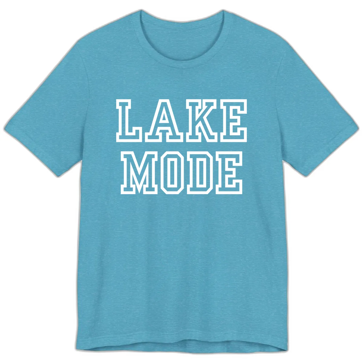 Lake Mode Typography Design Premium T-Shirt in Heather Aqua