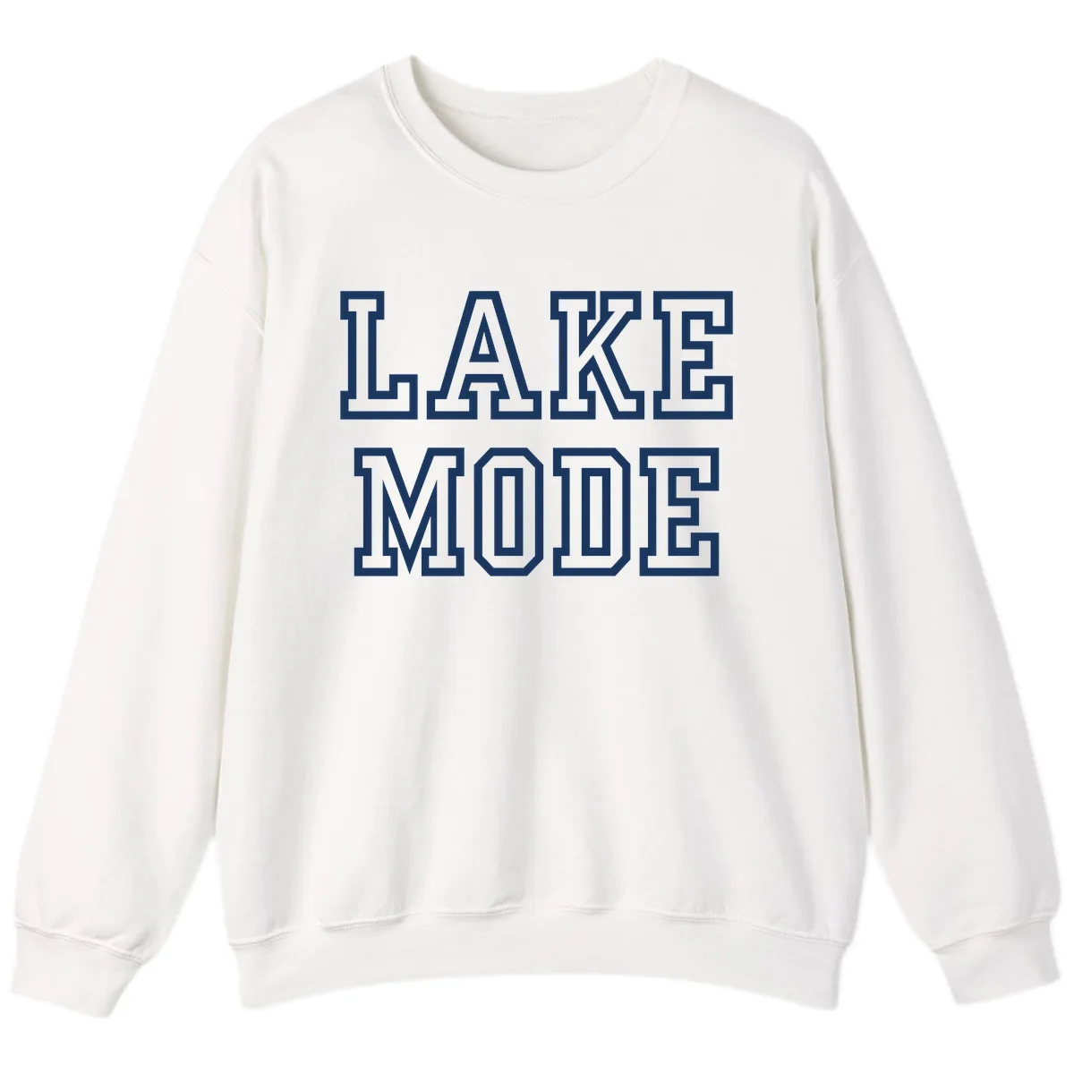 Lake Mode Typography Design Sweatshirt in White