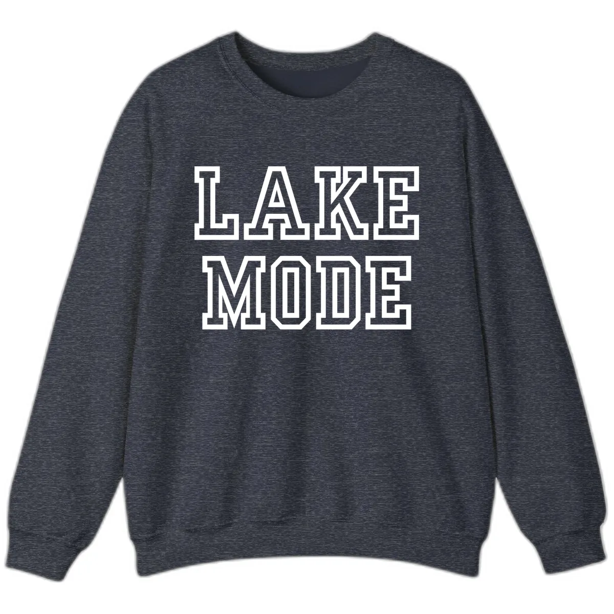 Lake Mode Typography Design Sweatshirt in Heather Sport Dark Navy