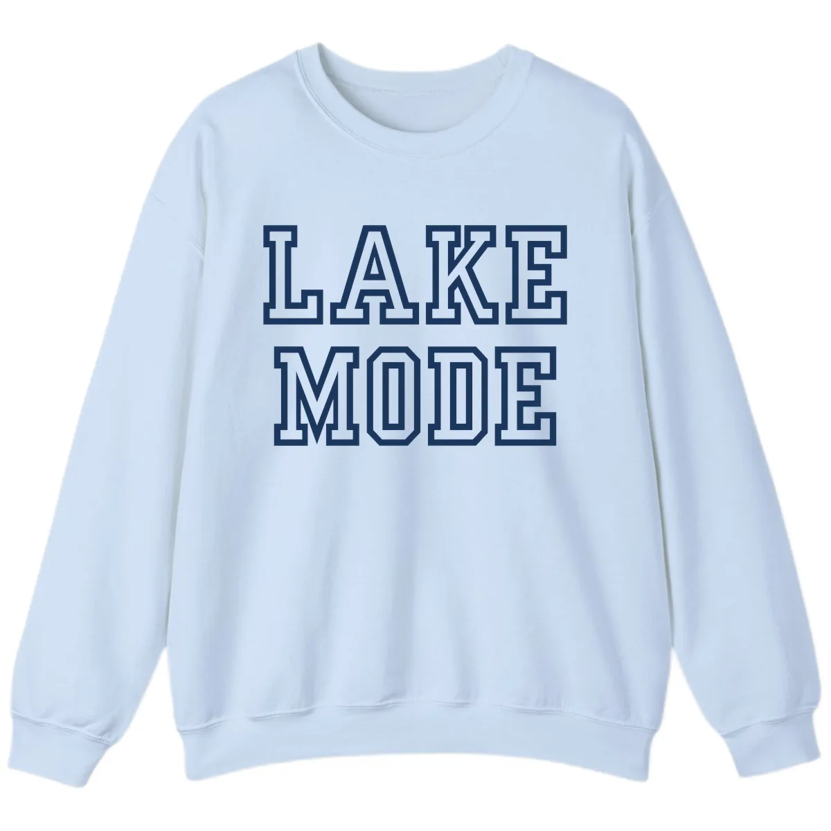 Lake Mode Typography Design Sweatshirt in Light Blue