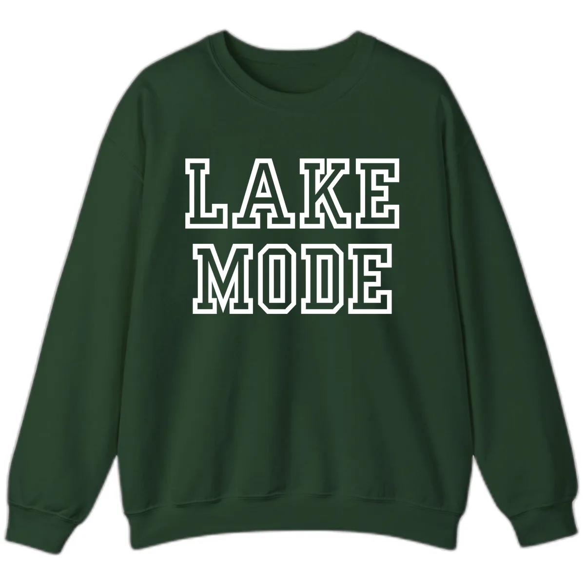 Lake Mode Typography Design Sweatshirt in Forest Green
