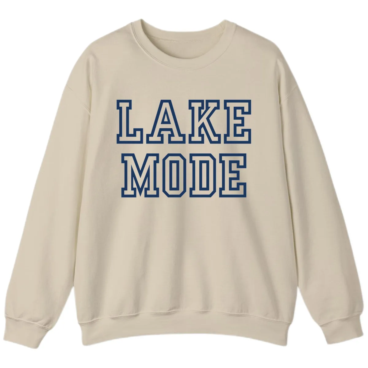 Lake Mode Typography Design Sweatshirt in Sand