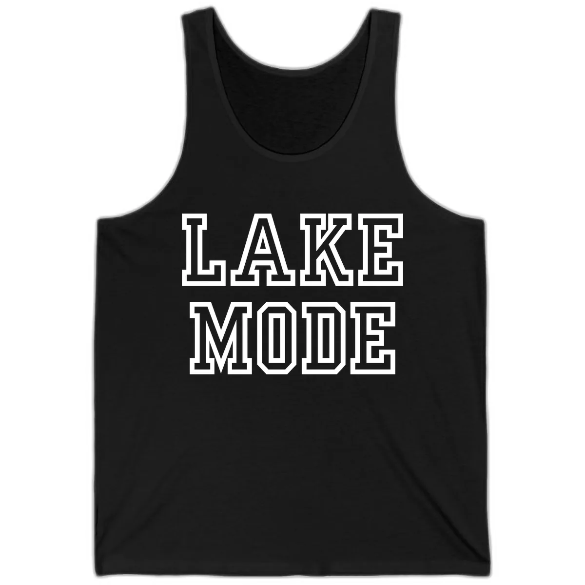 Lake Mode Typography Design Tank in Black