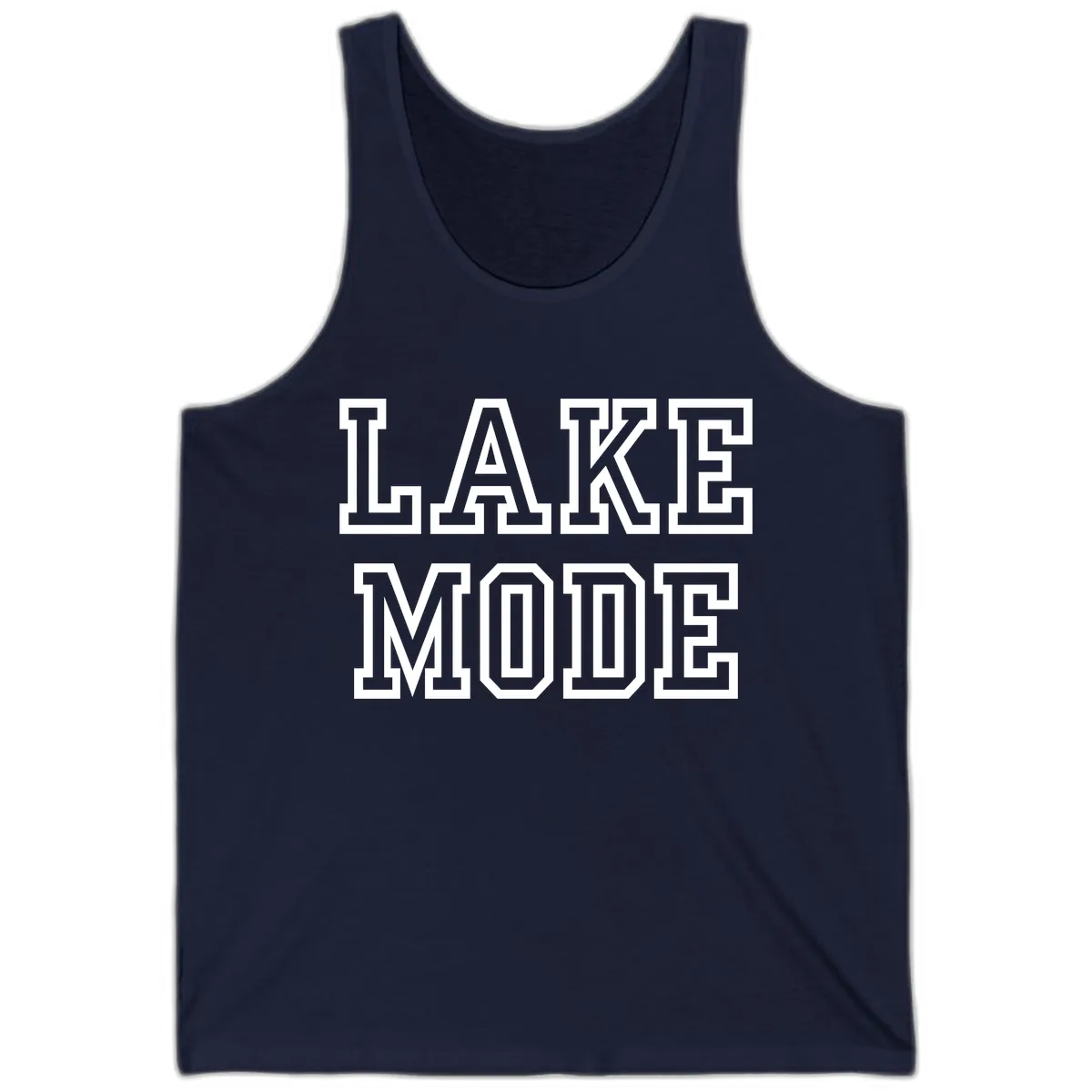 Lake Mode Typography Design Tank in Navy