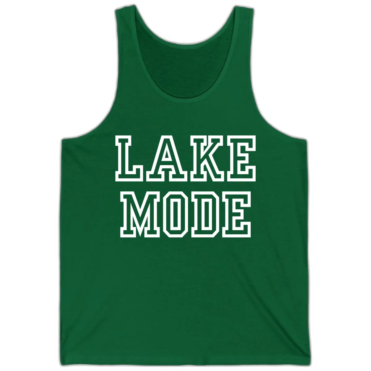 Lake Mode Typography Design Tank in Kelly