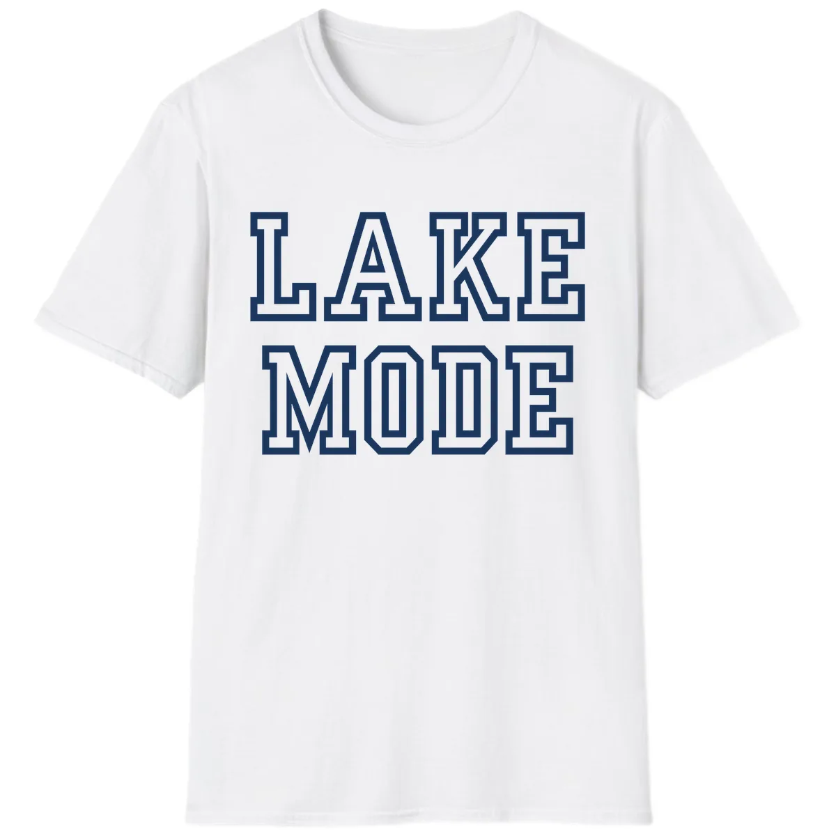 Lake Mode Typography Design T-Shirt in White