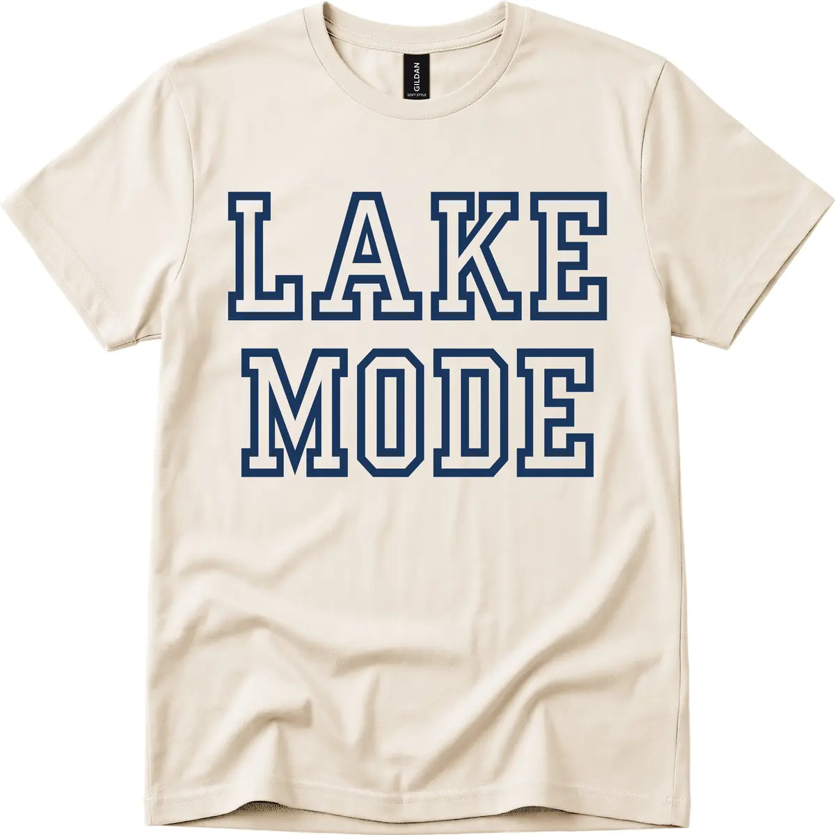 Lake Mode Typography Design T-Shirt in Natural