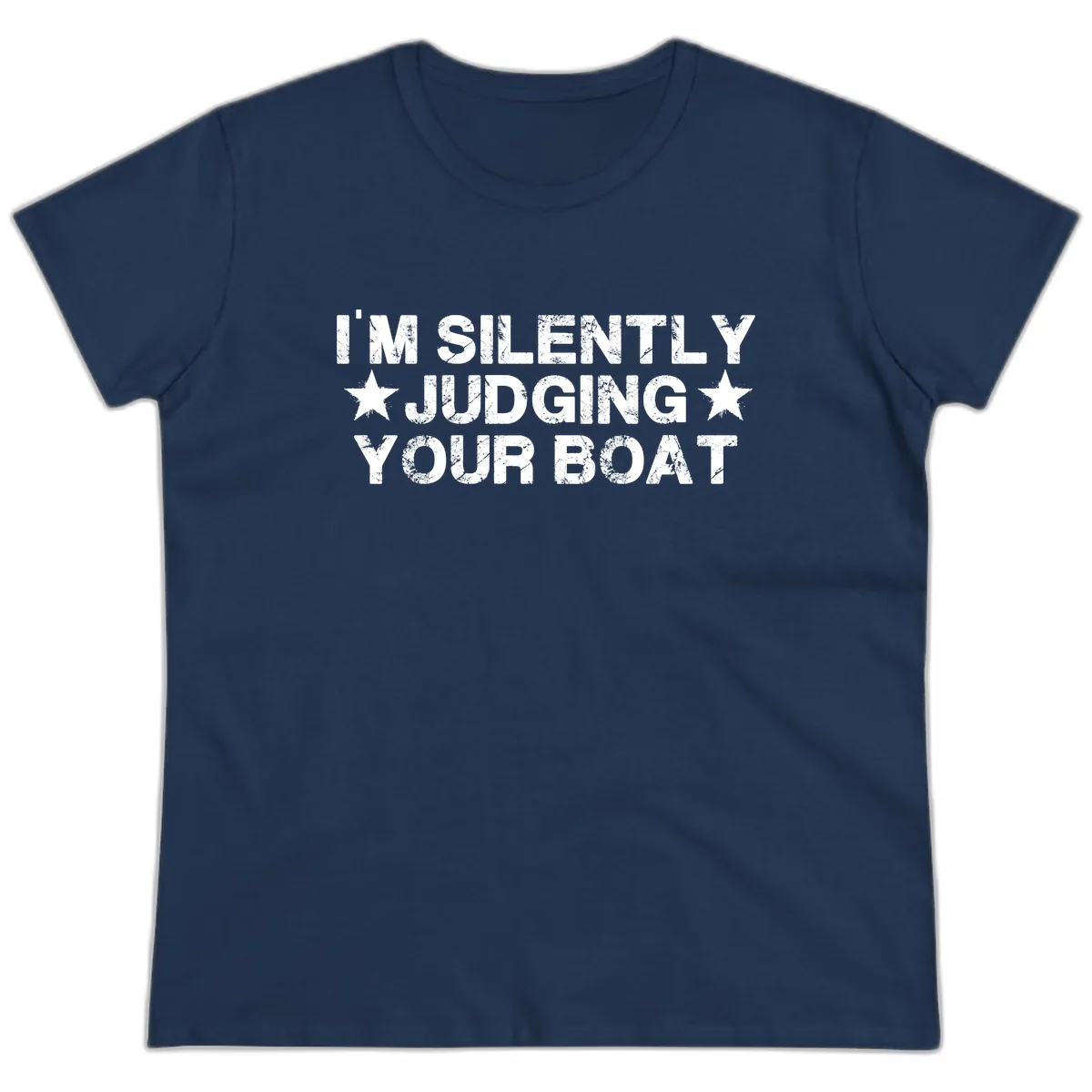 I'm Silently Judging Your Boat Ladies Tee in Navy