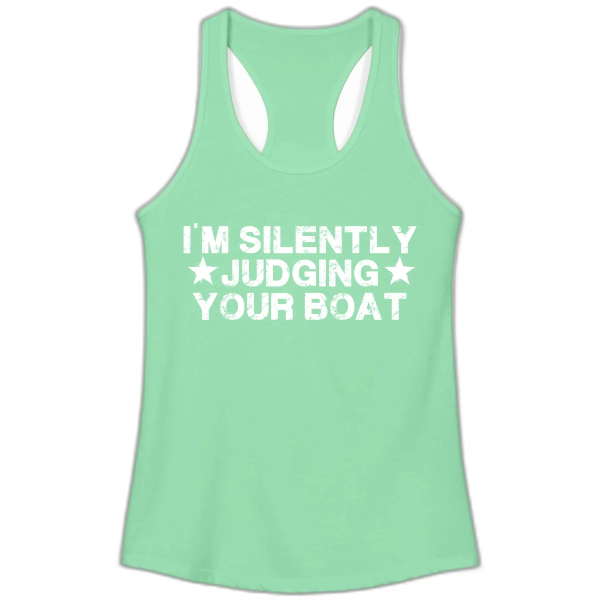 I'm Silently Judging Your Boat Ladies Tank in Solid Mint
