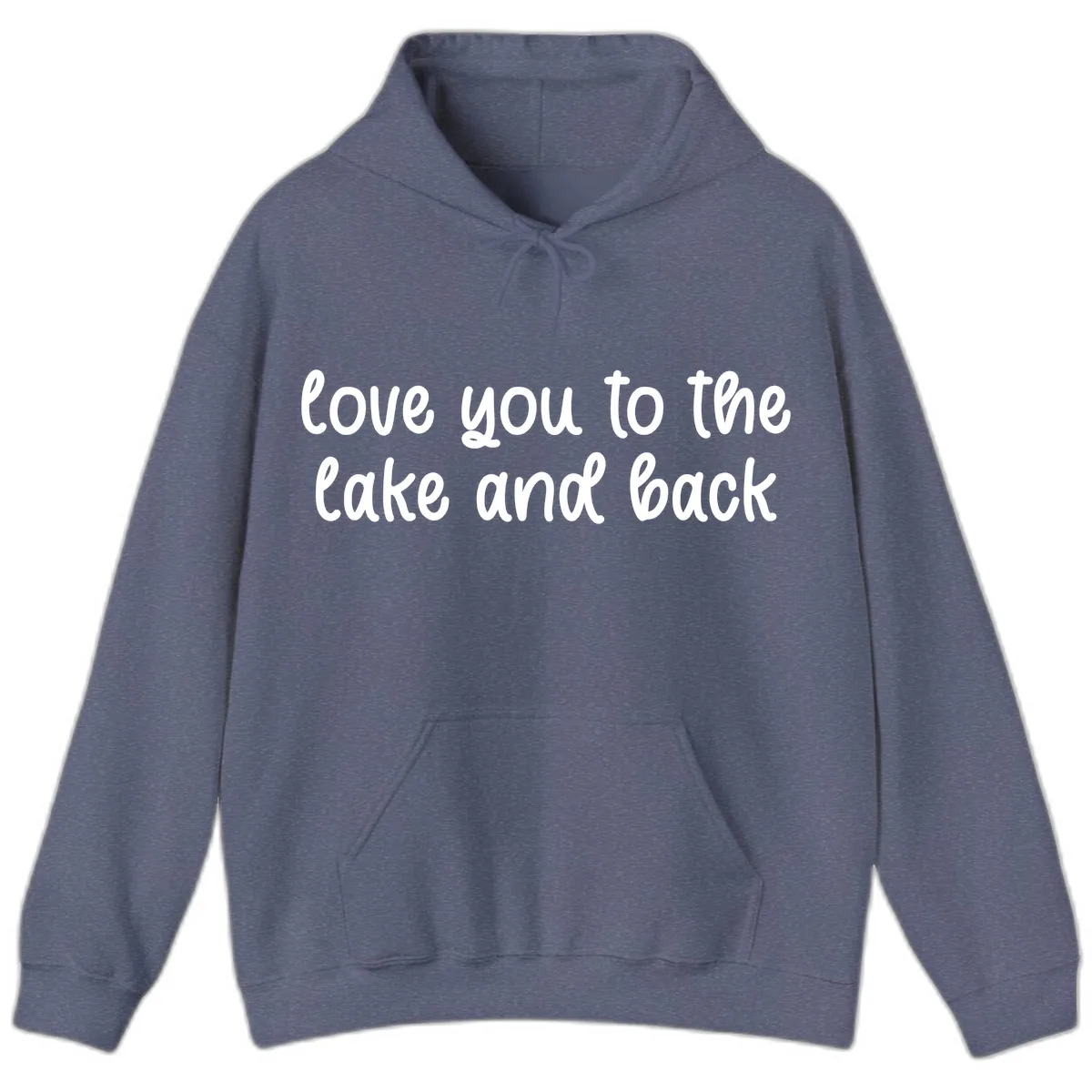 Love You To The Lake and Back Hoodie in Heather Navy