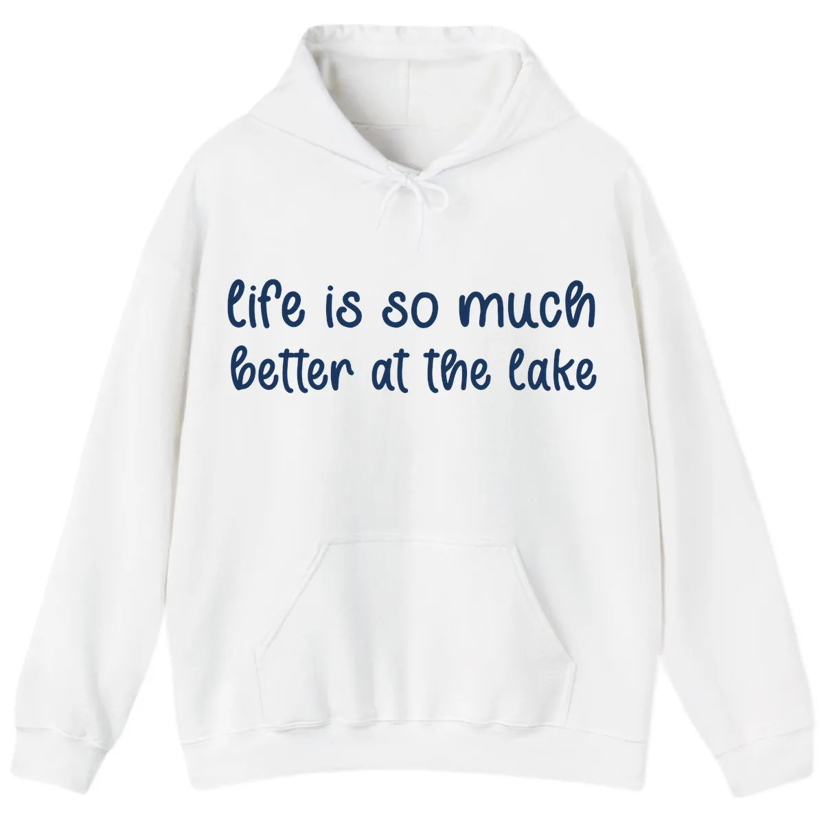 Life Is Better At The Lake Design Hoodie in White