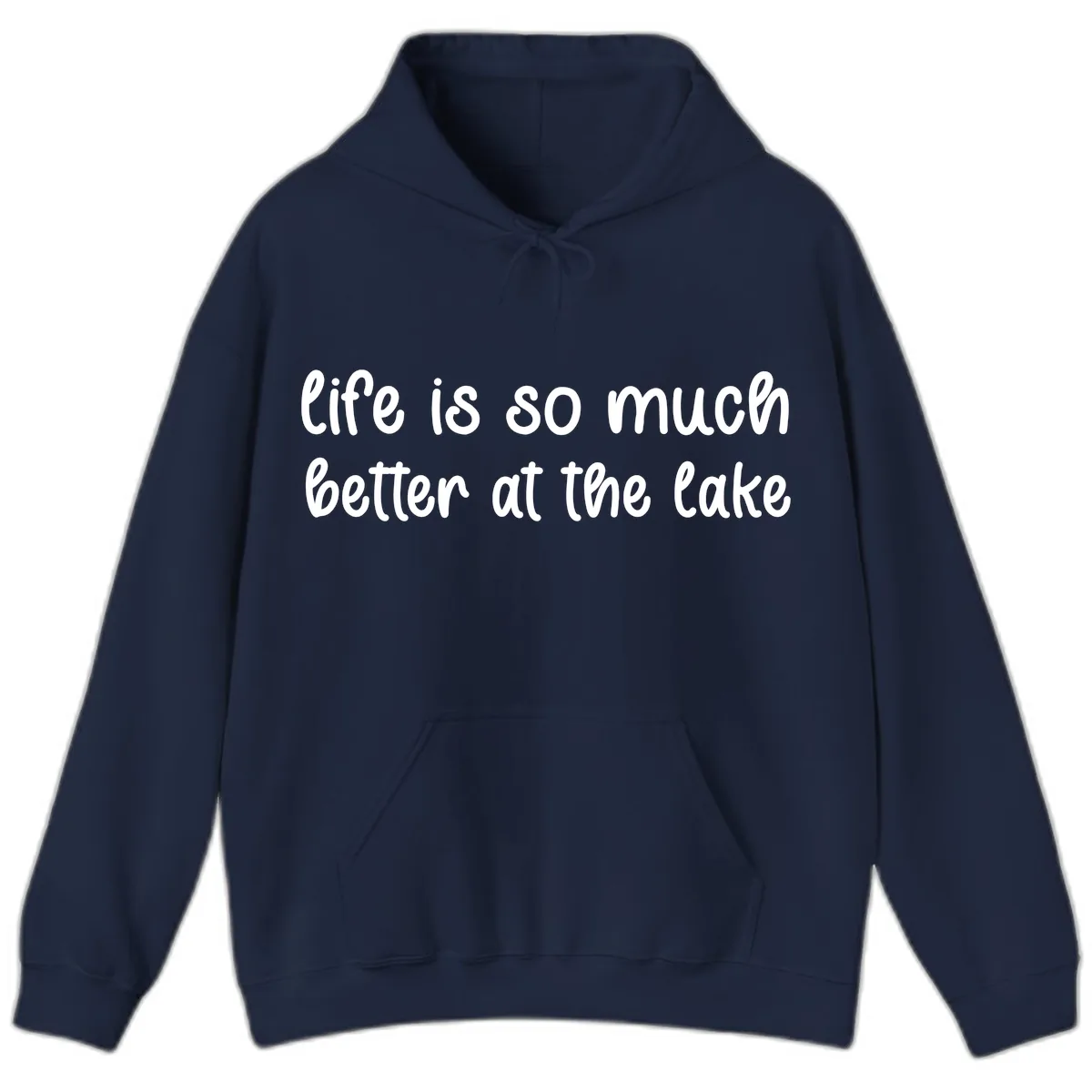 Life Is Better At The Lake Design Hoodie in Navy