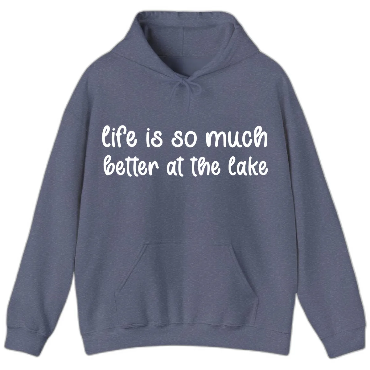 Life Is Better At The Lake Design Hoodie in Heather Navy