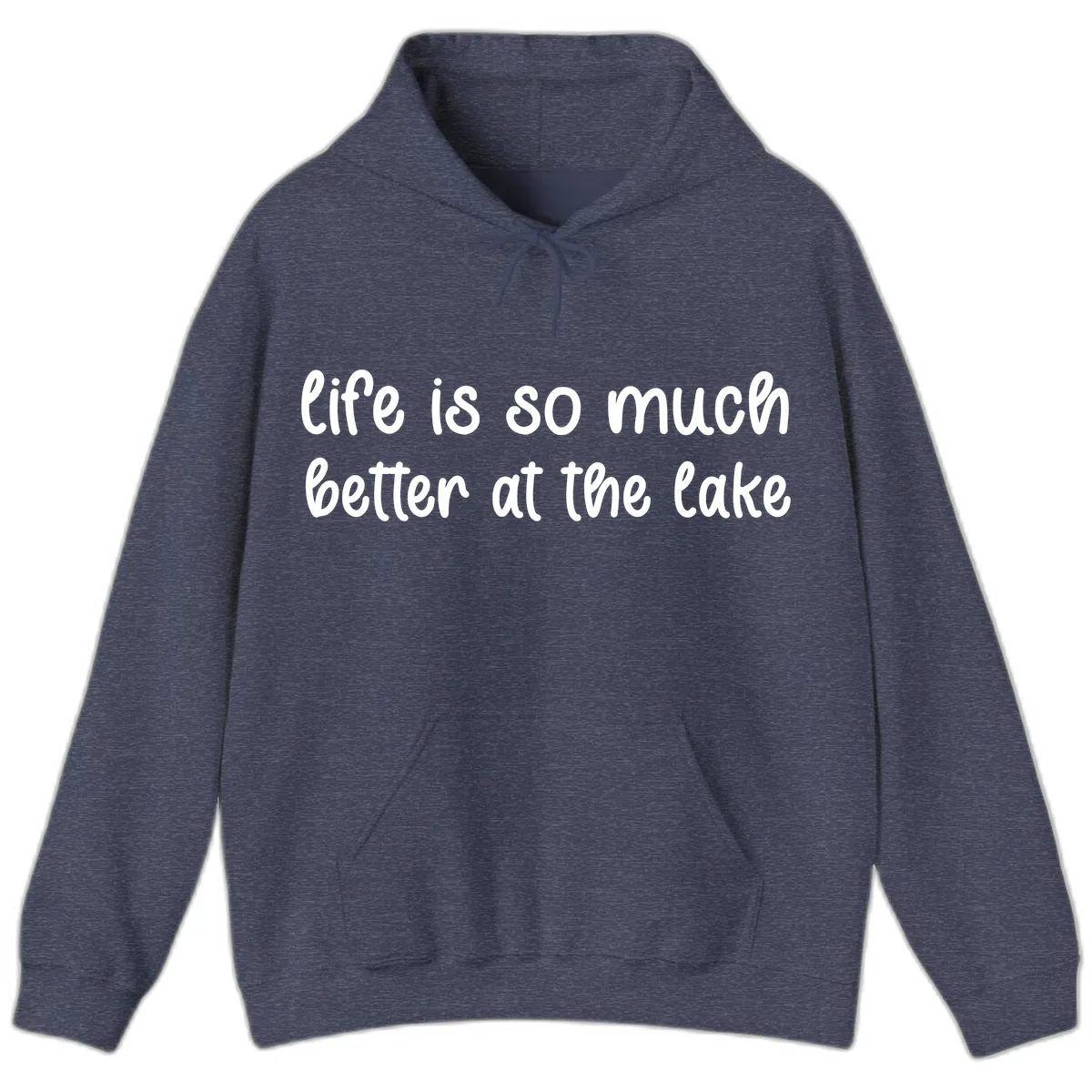 Life Is Better At The Lake Design Hoodie in Heather Sport Dark Navy